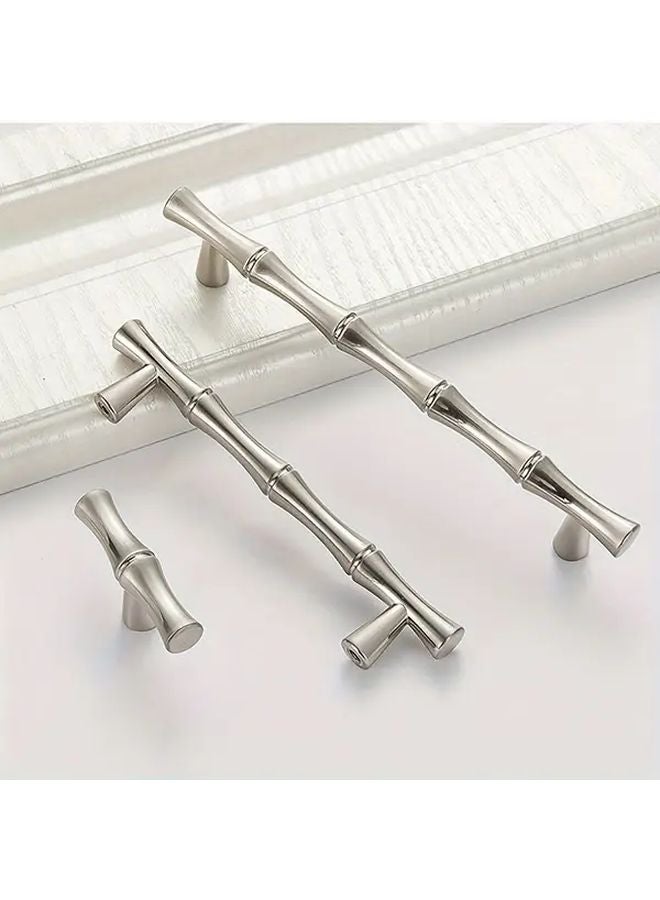 Brushed Nickel Cabinet Handles 96mm Pitch 3 Pack Solid Zinc Alloy Drawer Pulls - Image 2